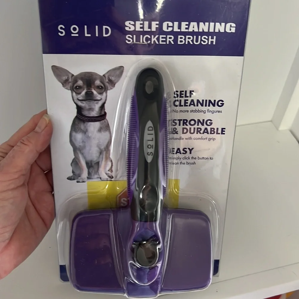 NWT Pet dog cat brush Solid Self Cleaning Slicker Pet Brush